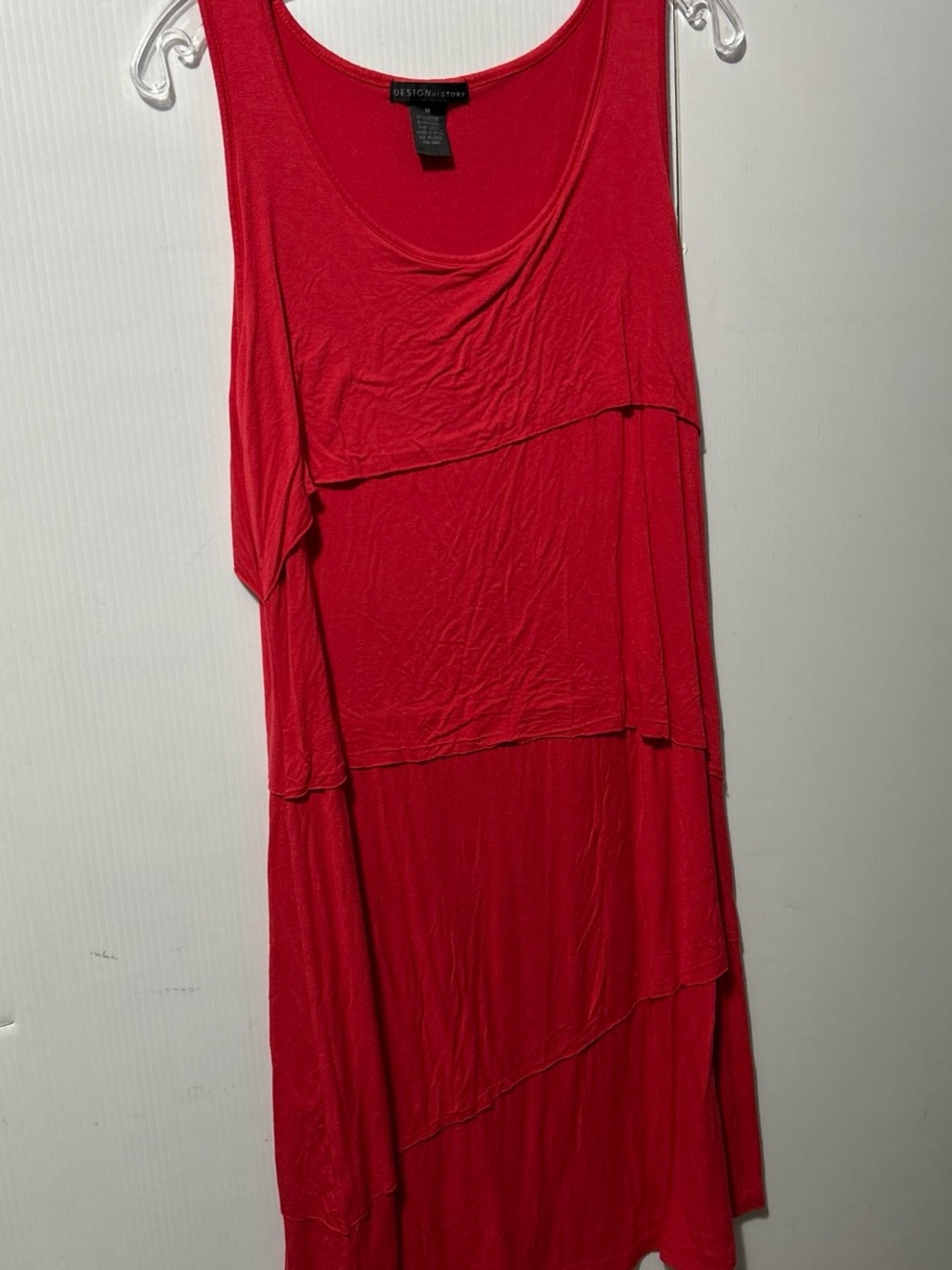 Design History Bright Red Tiered Midi Dress